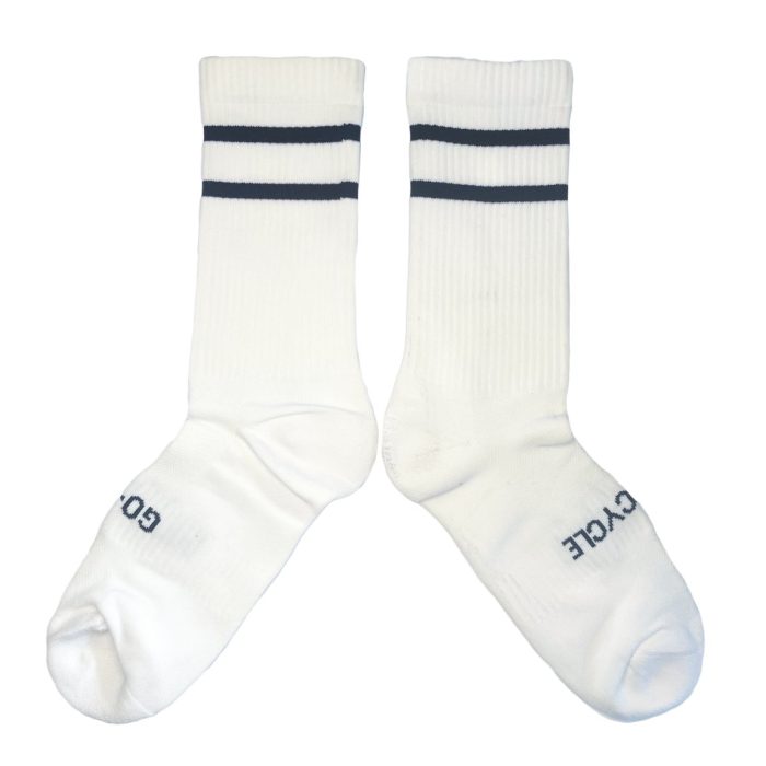 GO-CYCLE White Navy Stripe Socks